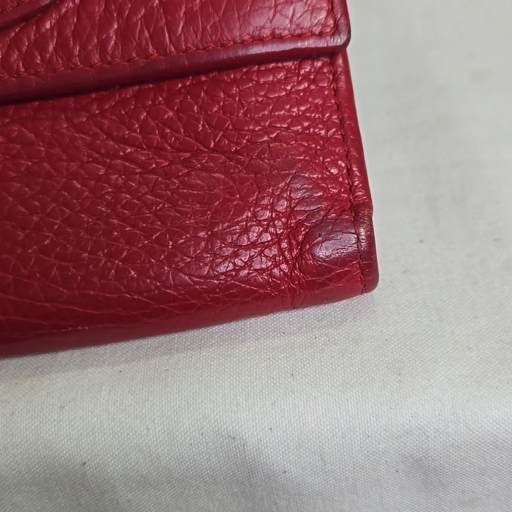 Women's Furla Red Pebble Leather Wallet